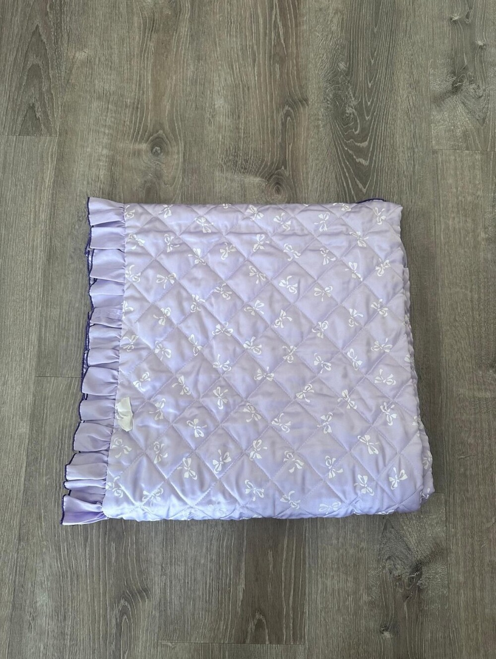 Lavender Quilted Bedding Throw with Ruffle Edge